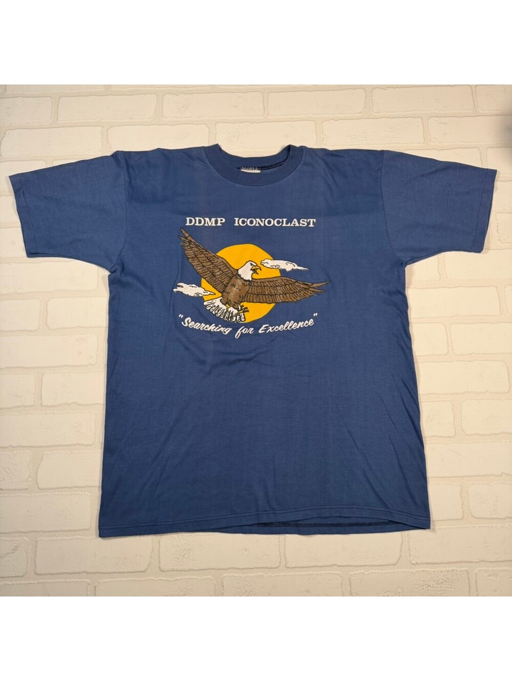 Vintage Military DDMP Iconoclast Eagle Graphic Single Stitch T-shirt Medium Blue
